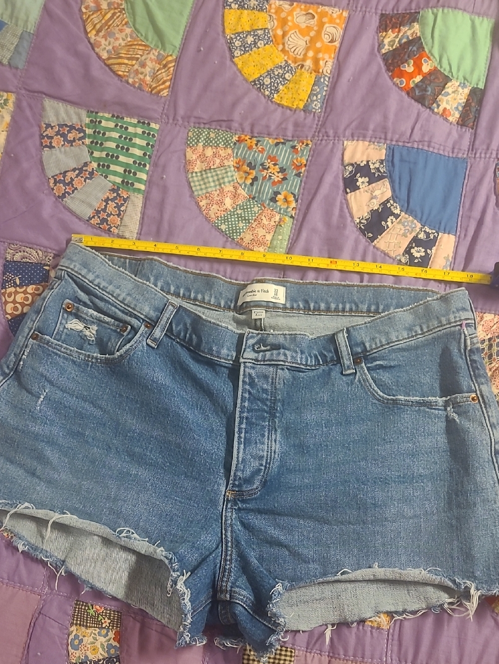 Abercrombie & Fitch Light Blue Low-Rise Jeans Shorts